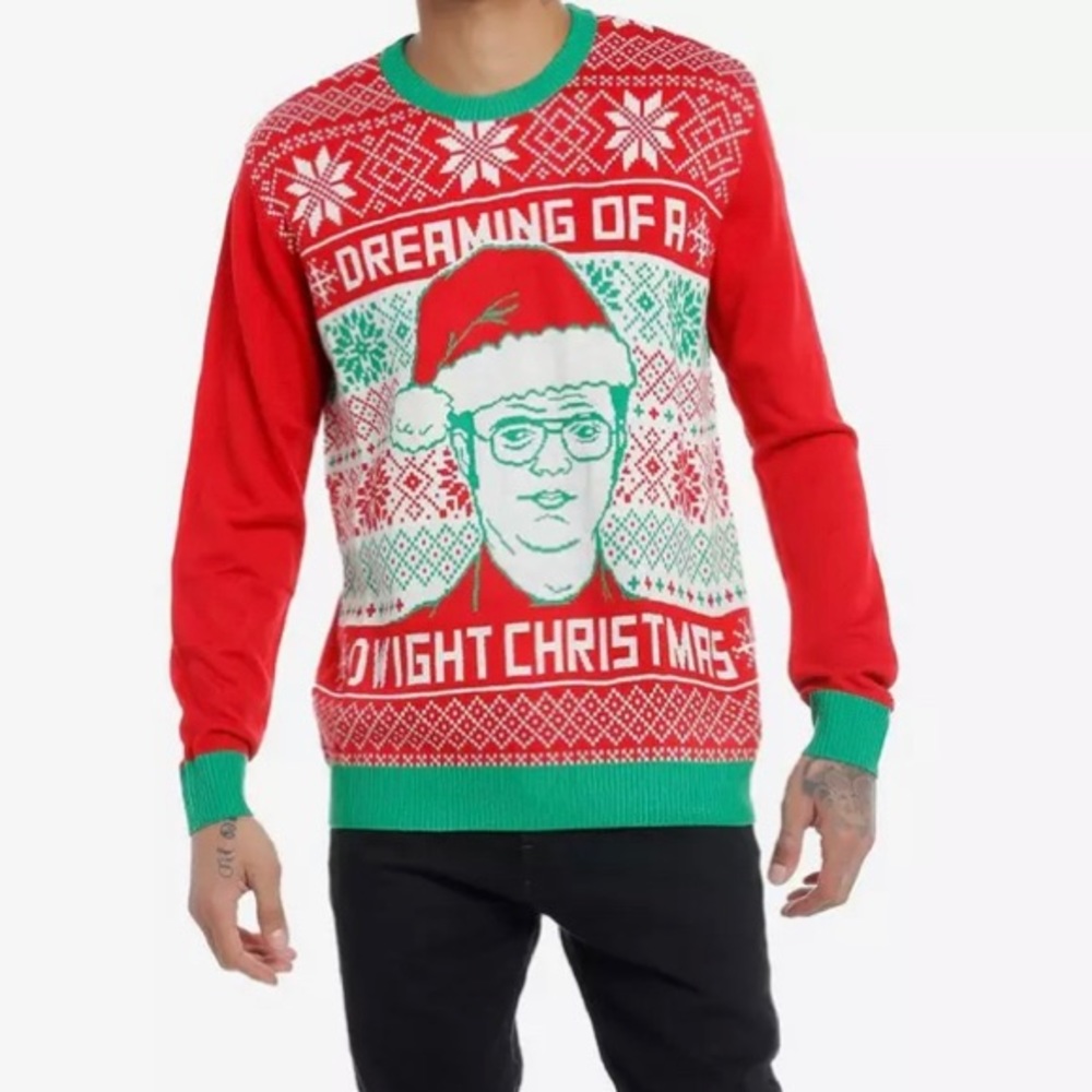 NWT The Office Dreaming Of A Dwight Christmas Intarsia Sweater